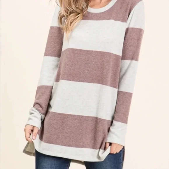 Boutique Mocha striped tunic - Picture 2 of 4